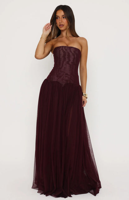 White Fox Magic Muse maxi dress in Fig
