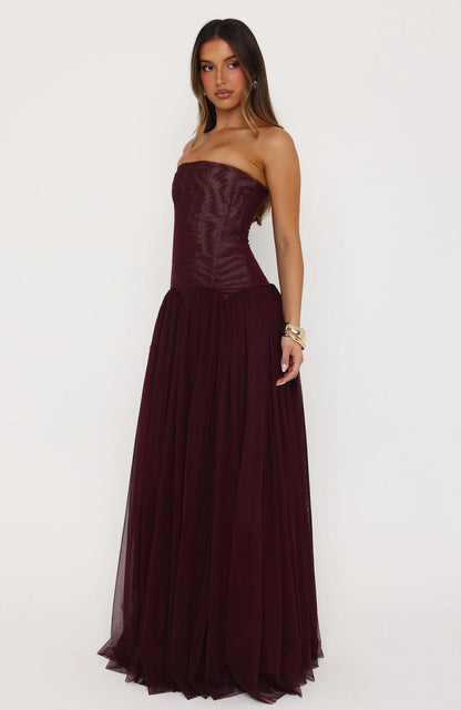 White Fox Magic Muse maxi dress in Fig