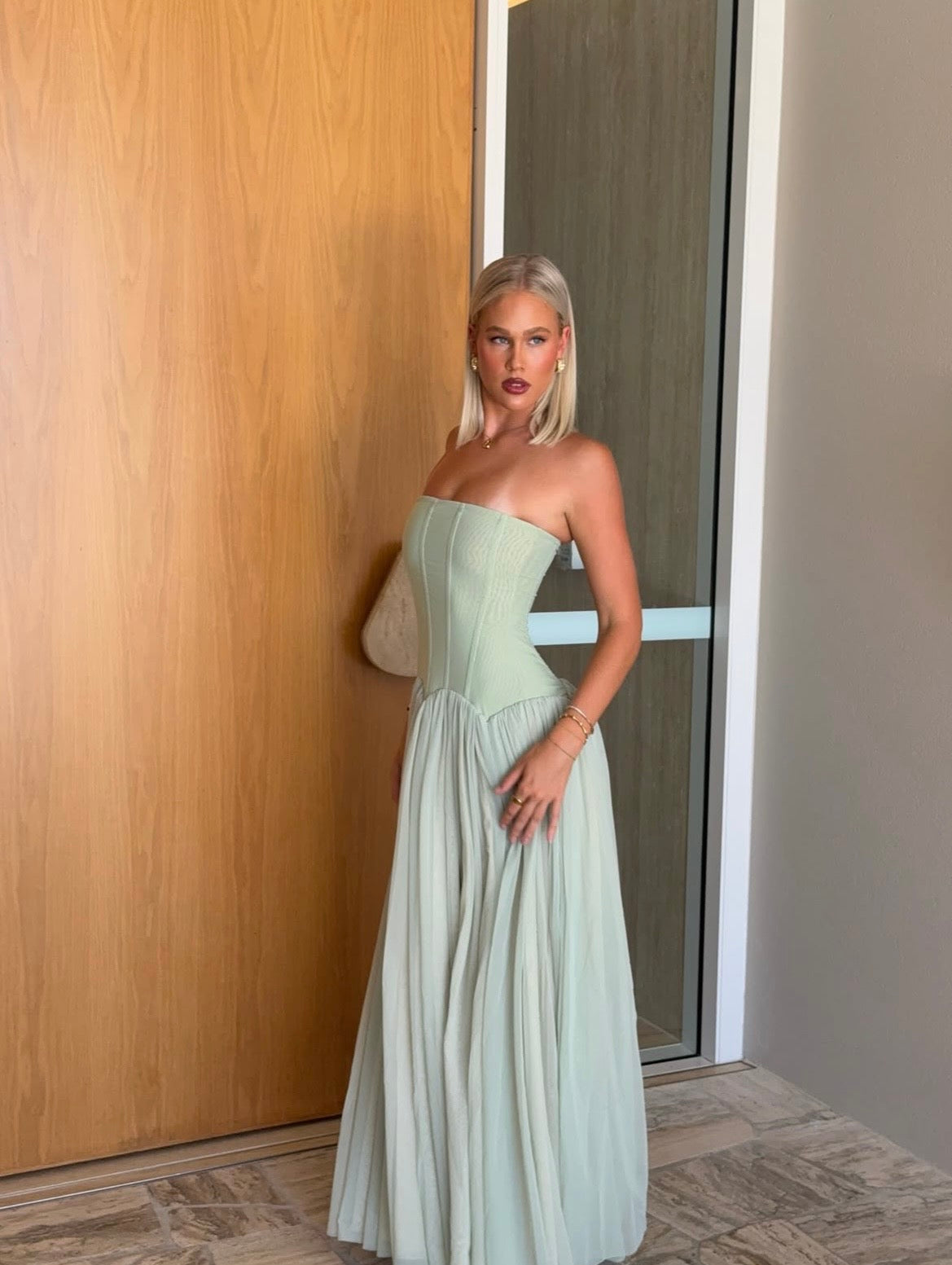 White Fox Magic Muse maxi dress in Mint