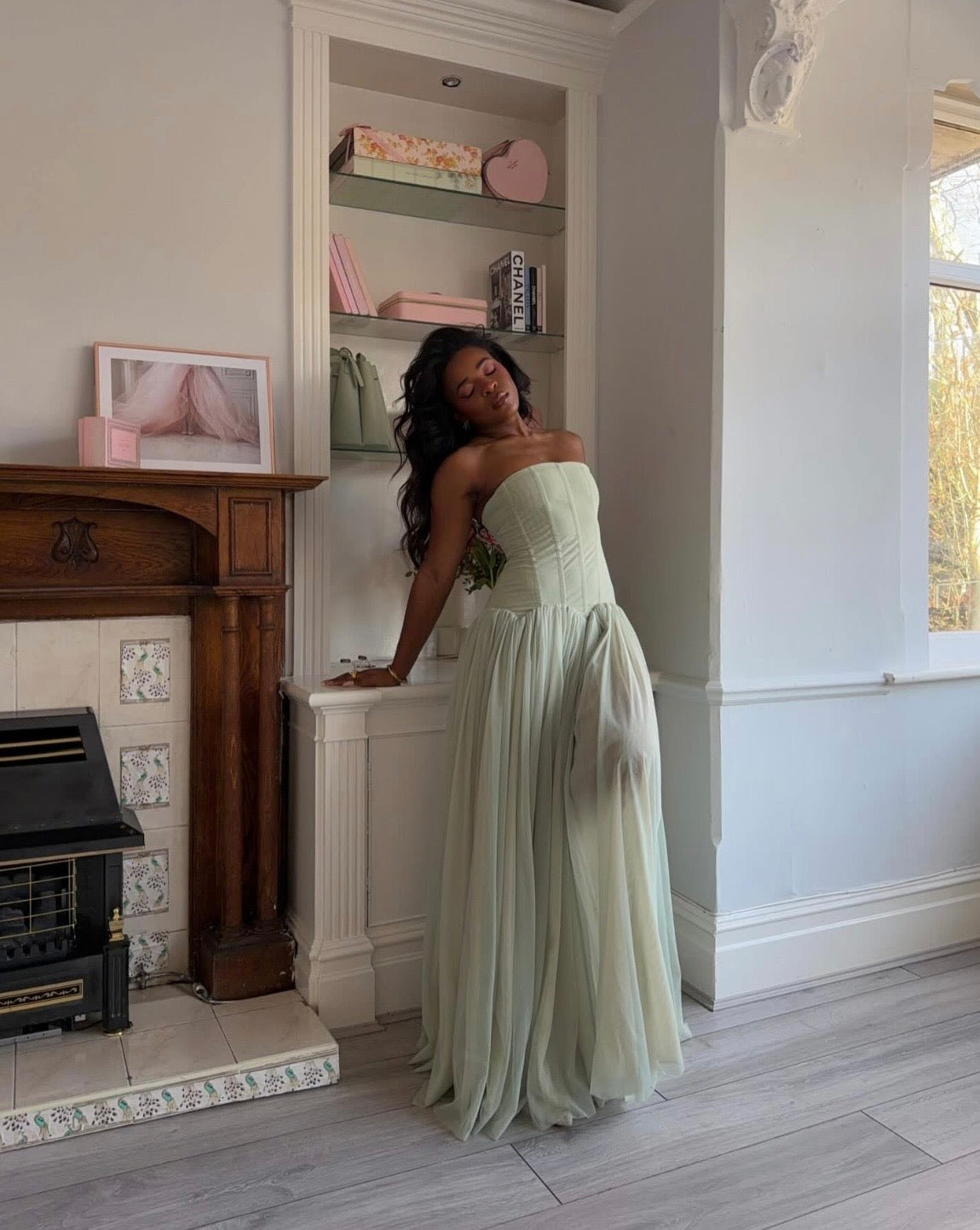 White Fox Magic Muse maxi dress in Mint