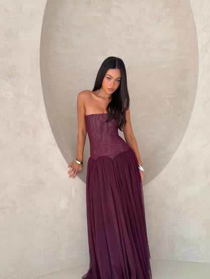 White Fox Magic Muse maxi dress in Fig