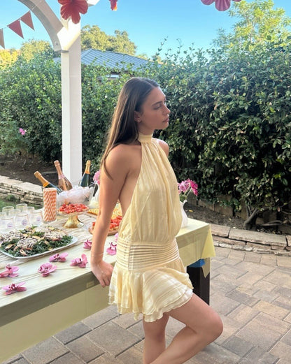 Peppermayo Chiffon mini dress in Yellow