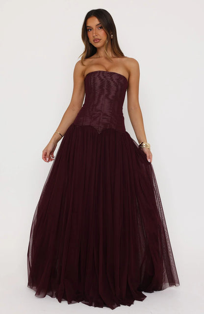 White Fox Magic Muse maxi dress in Fig